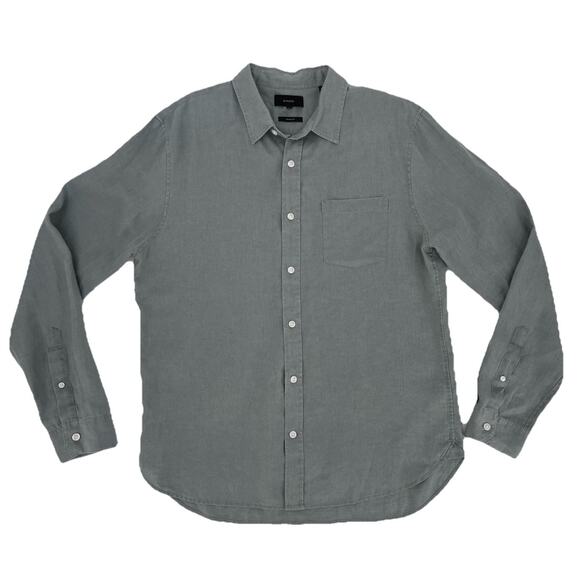 Vince Men's Classic Fit 100% Linen Button Down Shirt Sage Green Size Medium - Picture 1 of 11
